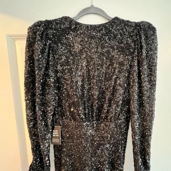 Express sequin evening dress with 3/4 sleeve. New with tags in size small! - Picture 8 of 8